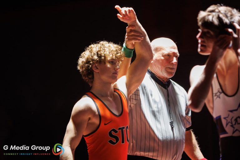 In the 144-pound category, Logan Tatar of the Saints outclassed Brogan Sons from North with another Tech Fall.