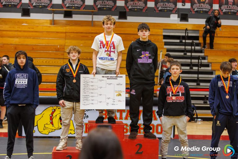 106 lbs:
1st: Colton Wyller (Aurora-Marmion Academy), 2nd: Kristian DeClercq (Rockton-Hononegah), 3rd: Symon Woods (Washington), 4th: Griffin Wineski (Iowa-Grant/Highland), 5th: Damian Garcia (Downers Grove-North), 6th: Alex Powers (Lemont-H.S.).