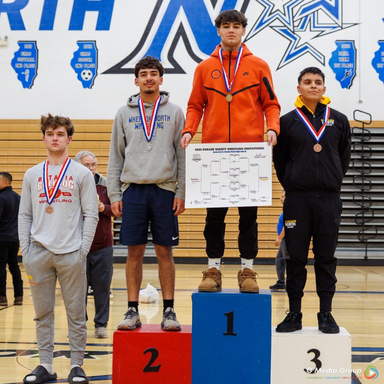 165 Weight Class: 1st Place - Anthony Gutierrez of St. Charles East, 2nd Place - Julian Flores of Wheaton North, 3rd Place - Erik Esquivel of Glenbard North, 4th Place - Colin Peyton of Batavia