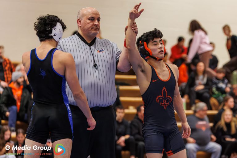 East's Payton Lee after his match at Geneva High School on Jan 14, 2025