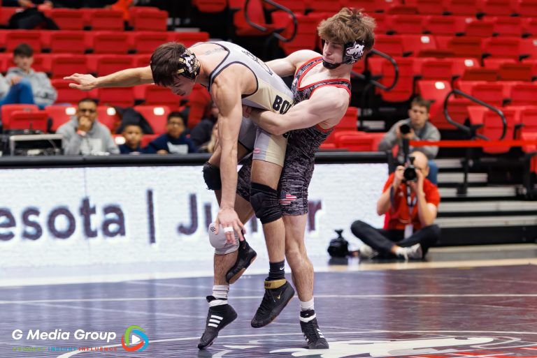 Blake West (NIU) during match against Matt Ramos (Purdue) on January 12th 2025.