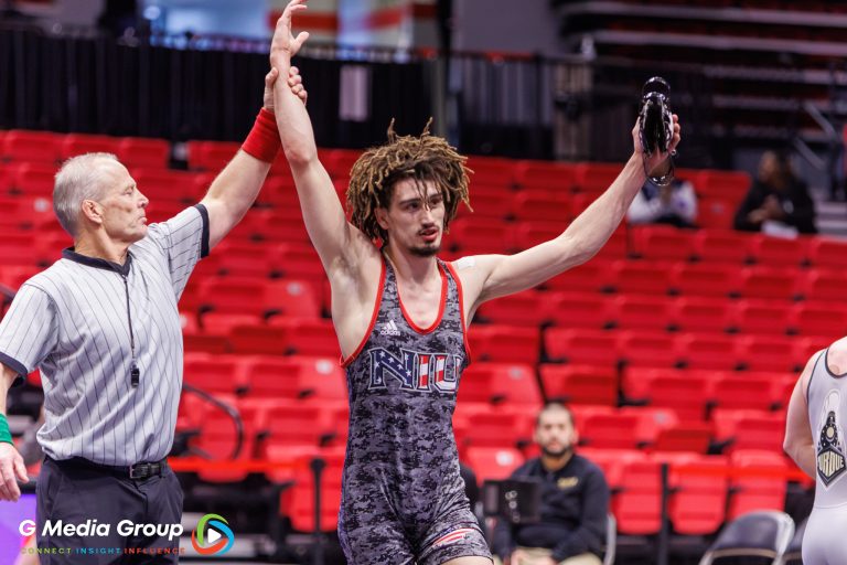 Landen Johnson (NIU) after his match against Kade Law (Purdue) on Jan 12, 2025