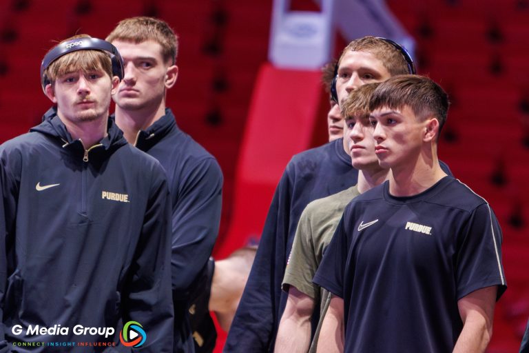 Purdue Wrestling Team Members Prior to their match against NIU Huskies on January 12th, 2025 in DeKalb, IL