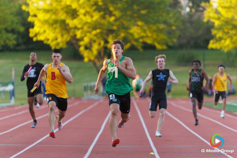 Finish Line Photo of the Heat 2 of the 4X200 Relay at the IHSA Boys 3A Sectional at Lake Park Highschool on May 23, 2025 | GMedia Group