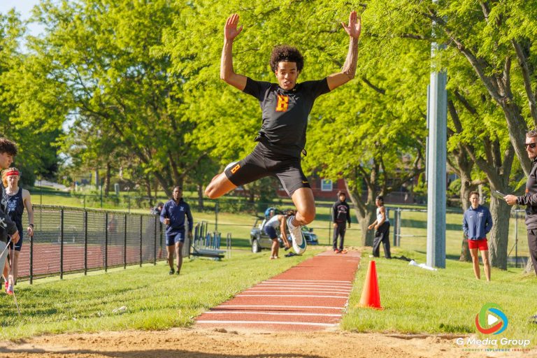 Batavia's Isaiah Brown during the triple jump at the IHSA Boys 3A Sectional at Lake Park Highschool on May 23, 2025 | GMedia Group