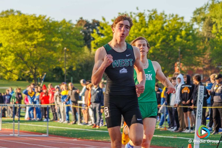 Glenbard West's Ben Schoettle after the Boys 110m Hurdles at the IHSA Boys 3A Sectional at Lake Park Highschool on May 23, 2025 | GMedia Group