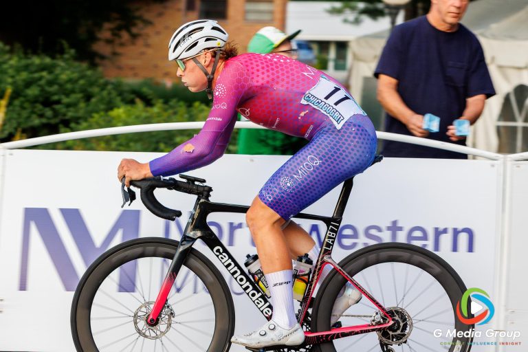 Marshall Erwood of MITOQ - NZ Cycling Project during the Men’s Pro 1/2 race at the Winfield Criterium and Summerfest on Sunday, July 20, 2025.