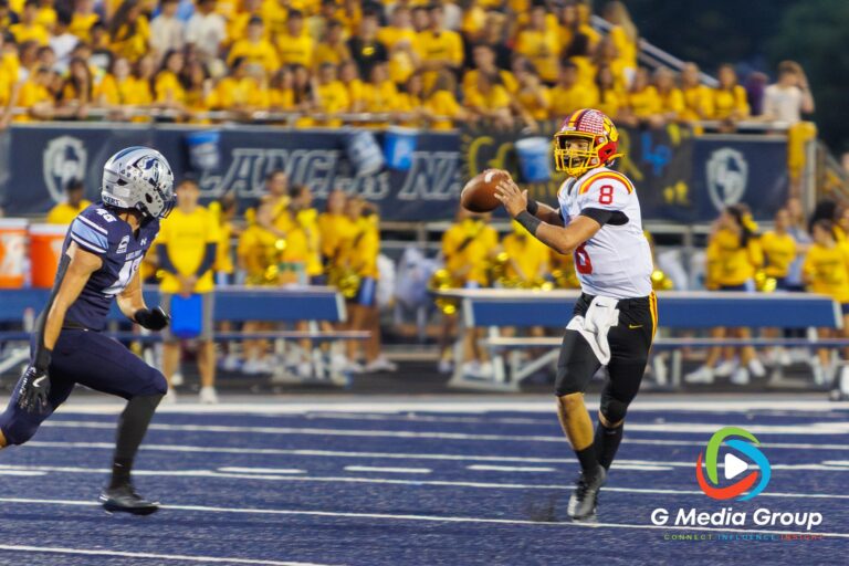 Batavia Junior Michael Vander Luitgaren (QB) passes during the game against Lake Park on Sept 19, 2025. Photo Credit: Zachary Gebis GMedia | Sept 19, 2025