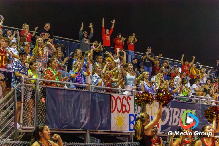 Student and Fans cheer on the Batavia football team during the game against Lake Park. Photo Credit: Zachary Gebis GMedia | Sept 19, 2025