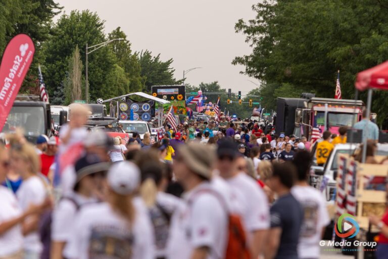 CAROL STREAM, Ill. — July 4, 2026: Participants march down the parade route during the annual Carol Stream Independence Day Parade in Carol Stream, Ill., Saturday, July 4, 2026. Despite a week-long regional heat wave, the community-funded tradition—a village staple since 1987—drew large crowds for the nearly two-hour event, which honored local military veterans as the collective Grand Marshal. (GMedia Group/Zachary Gebis)