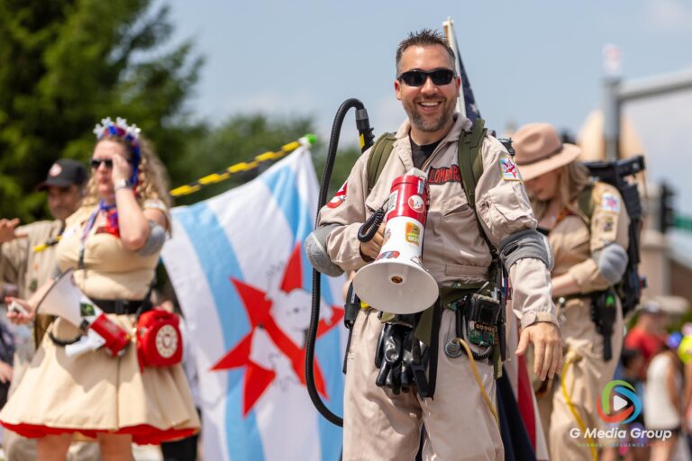CAROL STREAM, Ill. — July 4, 2026: Participants march down the parade route during the annual Carol Stream Independence Day Parade in Carol Stream, Ill., Saturday, July 4, 2026. Despite a week-long regional heat wave, the community-funded tradition—a village staple since 1987—drew large crowds for the nearly two-hour event, which honored local military veterans as the collective Grand Marshal. (GMedia Group/Zachary Gebis)