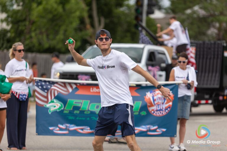 CAROL STREAM, Ill. — July 4, 2026: Participants march down the parade route during the annual Carol Stream Independence Day Parade in Carol Stream, Ill., Saturday, July 4, 2026. Despite a week-long regional heat wave, the community-funded tradition—a village staple since 1987—drew large crowds for the nearly two-hour event, which honored local military veterans as the collective Grand Marshal. (GMedia Group/Zachary Gebis)
