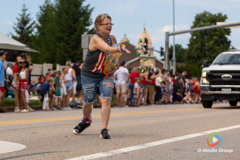 CAROL STREAM, Ill. — July 4, 2026: Participants march down the parade route during the annual Carol Stream Independence Day Parade in Carol Stream, Ill., Saturday, July 4, 2026. Despite a week-long regional heat wave, the community-funded tradition—a village staple since 1987—drew large crowds for the nearly two-hour event, which honored local military veterans as the collective Grand Marshal. (GMedia Group/Zachary Gebis)