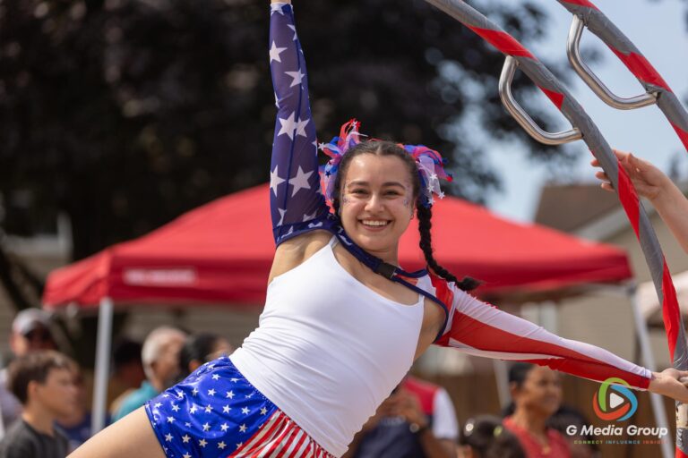 CAROL STREAM, Ill. — July 4, 2026: Participants march down the parade route during the annual Carol Stream Independence Day Parade in Carol Stream, Ill., Saturday, July 4, 2026. Despite a week-long regional heat wave, the community-funded tradition—a village staple since 1987—drew large crowds for the nearly two-hour event, which honored local military veterans as the collective Grand Marshal. (GMedia Group/Zachary Gebis)