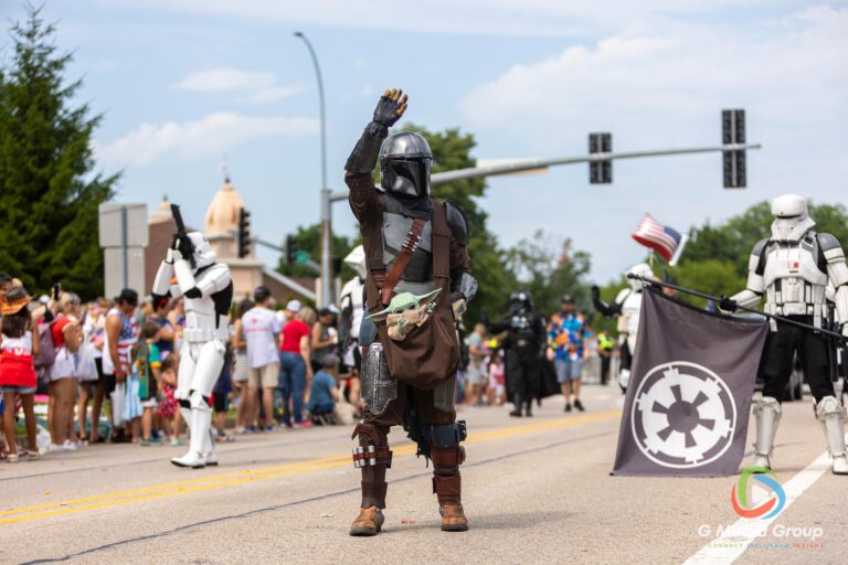 CAROL STREAM, Ill. — July 4, 2026: Participants march down the parade route during the annual Carol Stream Independence Day Parade in Carol Stream, Ill., Saturday, July 4, 2026. Despite a week-long regional heat wave, the community-funded tradition—a village staple since 1987—drew large crowds for the nearly two-hour event, which honored local military veterans as the collective Grand Marshal. (GMedia Group/Zachary Gebis)