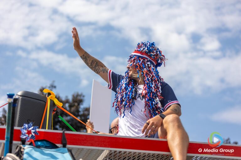 CAROL STREAM, Ill. — July 4, 2026: Participants march down the parade route during the annual Carol Stream Independence Day Parade in Carol Stream, Ill., Saturday, July 4, 2026. Despite a week-long regional heat wave, the community-funded tradition—a village staple since 1987—drew large crowds for the nearly two-hour event, which honored local military veterans as the collective Grand Marshal. (GMedia Group/Zachary Gebis)