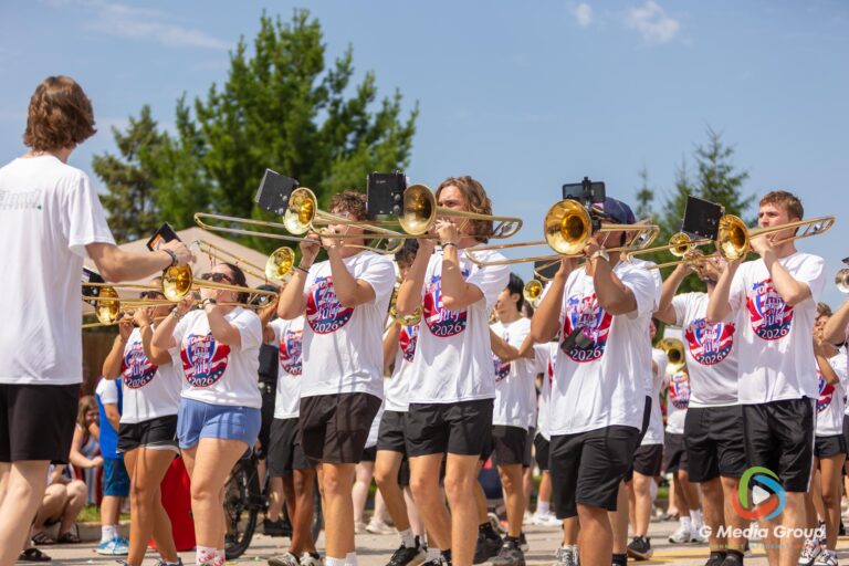 CAROL STREAM, Ill. — July 4, 2026: Participants march down the parade route during the annual Carol Stream Independence Day Parade in Carol Stream, Ill., Saturday, July 4, 2026. Despite a week-long regional heat wave, the community-funded tradition—a village staple since 1987—drew large crowds for the nearly two-hour event, which honored local military veterans as the collective Grand Marshal. (GMedia Group/Zachary Gebis)
