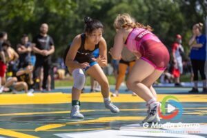 Wrestlers compete during the Summer Fiesta Wrestling Tournament at Carol Stream Community Park in Carol Stream, Ill., Saturday, Aug. 8, 2026. The outdoor event brought together youth, high school, and open-division competitors from across the region. (Photo by GMedia Group)