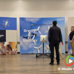 Community members view a static display of the Amazon MK30 delivery drone during an Amazon Prime Air public open house at the ARC in West Chicago on Sept. 24, 2026. (Photo: G Media Group)